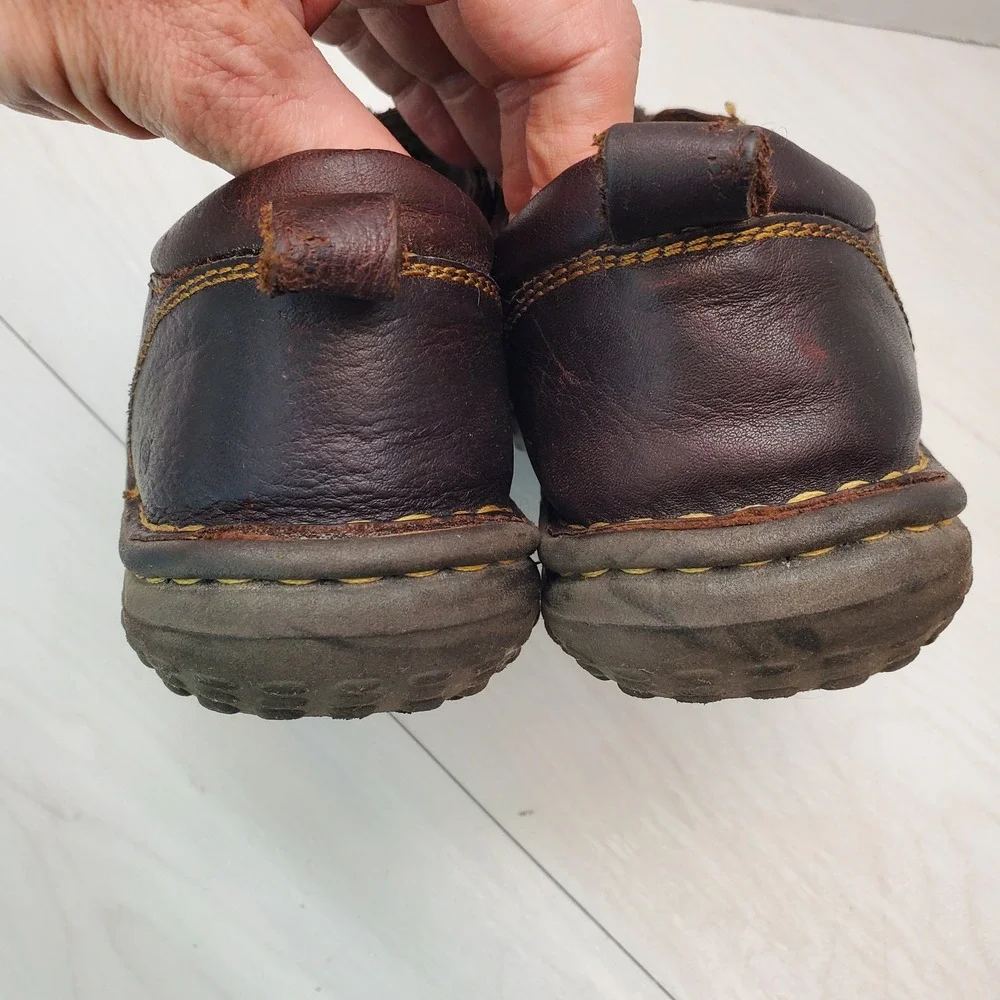 Born Brown Leather Lace-Up Flats